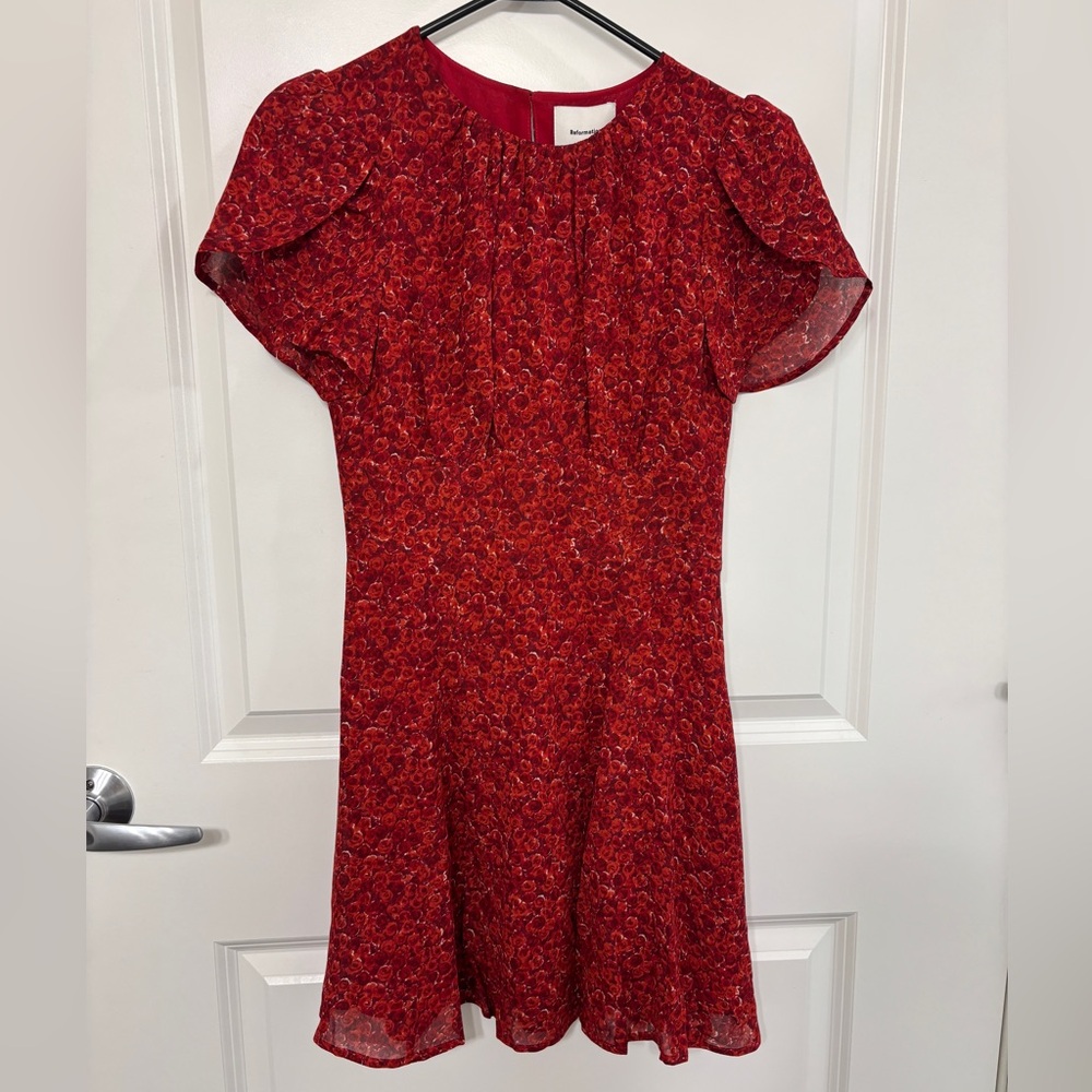 Reformation Lula Flutter Sleeve Mini Dress